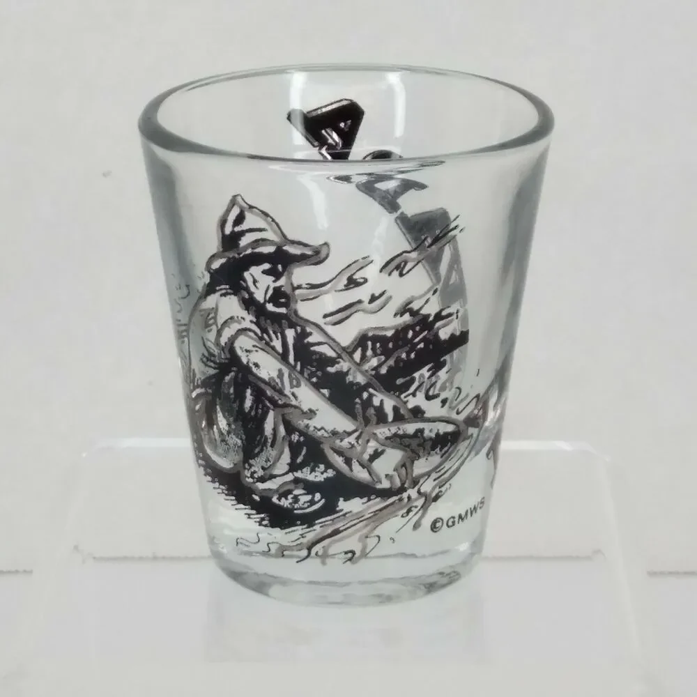 Shot Glass 2oz Nevada Miner Panning Graphic Silver State Barware State Souvenir